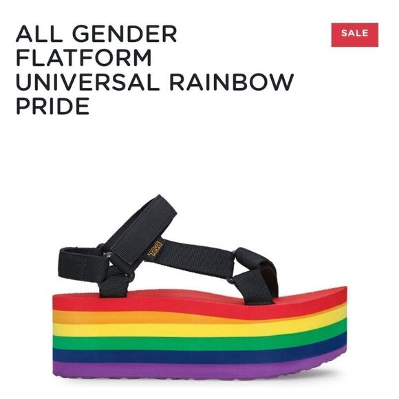 Teva All Gender Flatform Universal Rainbow Pride - Picture 1 of 16